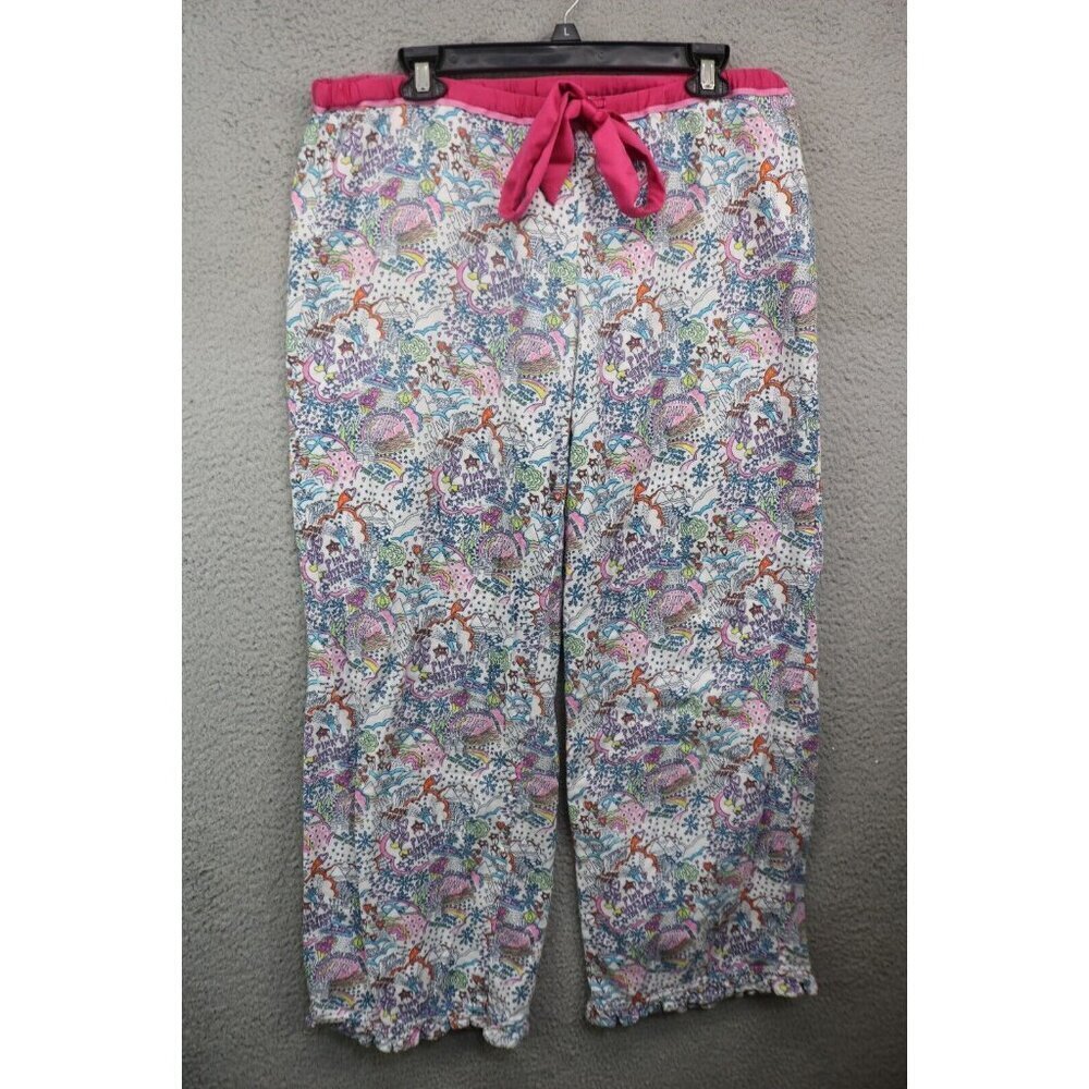 Pink Victoria's Secret Wide Leg Lounge Pants-Size Medium-Drawstring